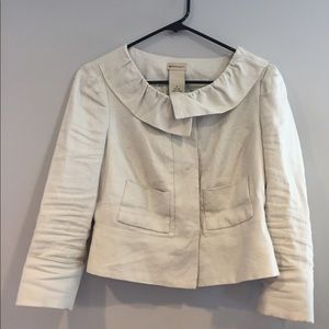 Anthro cropped linen jacket